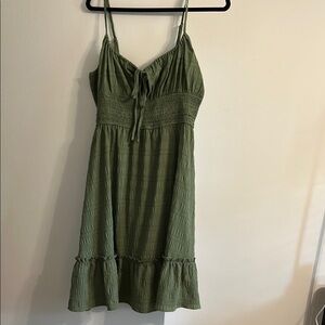 Cupshe Green Ruched Tie Front Sundress